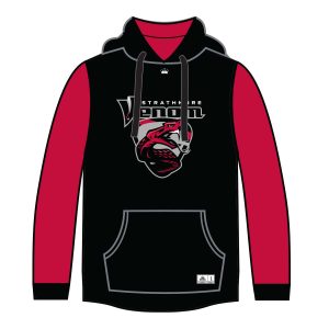 sublimated hoodie red and black