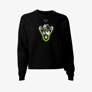 Womens Crop Crew Neck - Black