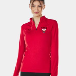 Womens Team 1/4 Zip - Red